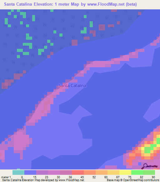 Santa Catalina,Venezuela Elevation Map