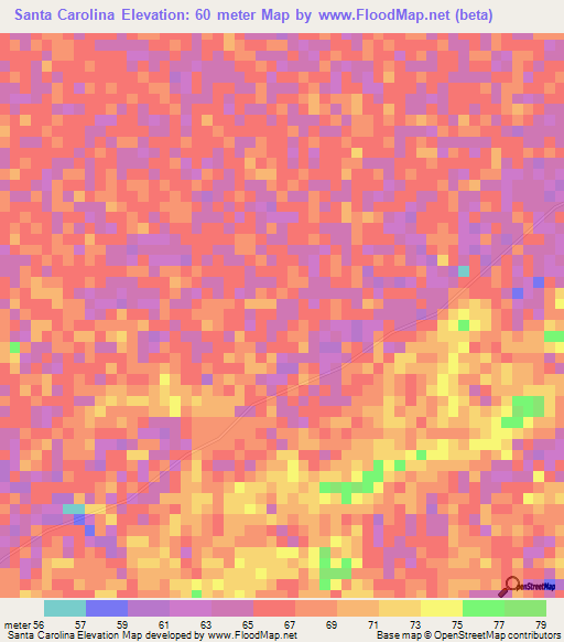 Santa Carolina,Venezuela Elevation Map