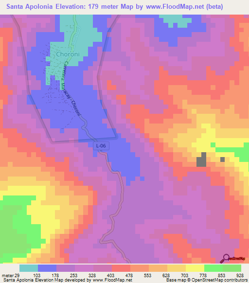 Santa Apolonia,Venezuela Elevation Map