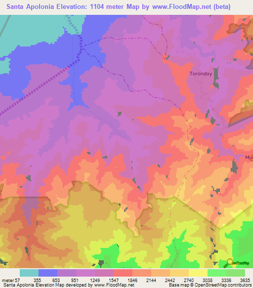 Santa Apolonia,Venezuela Elevation Map