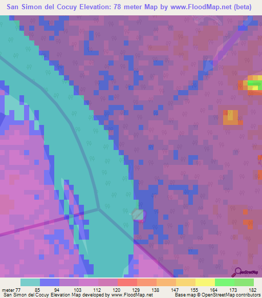 San Simon del Cocuy,Venezuela Elevation Map
