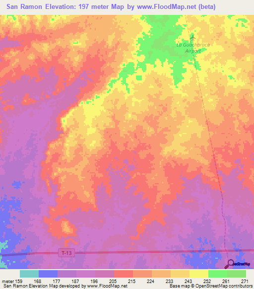 San Ramon,Venezuela Elevation Map
