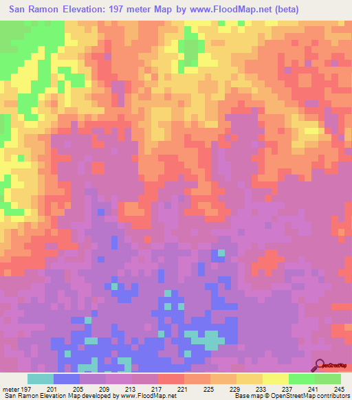 San Ramon,Venezuela Elevation Map