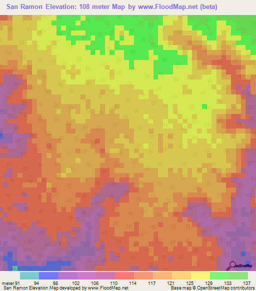 San Ramon,Venezuela Elevation Map