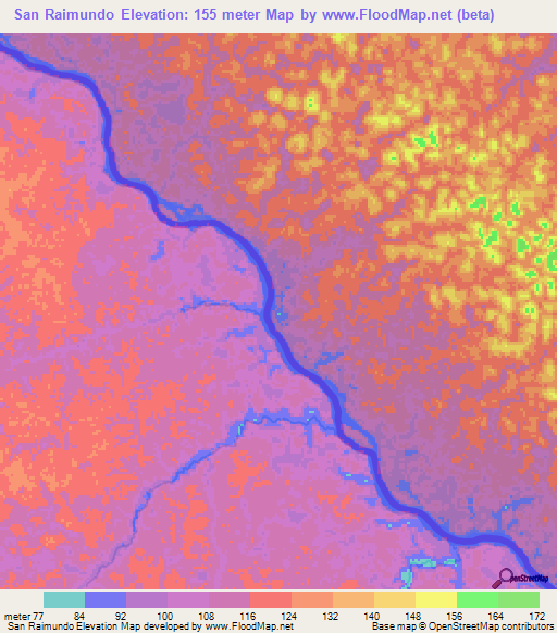 San Raimundo,Venezuela Elevation Map