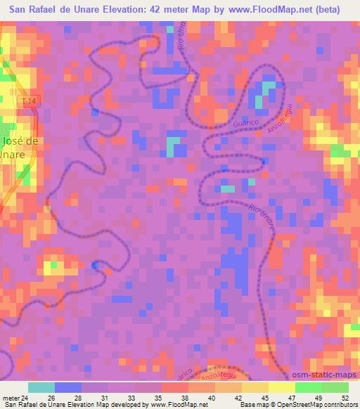 San Rafael de Unare,Venezuela Elevation Map