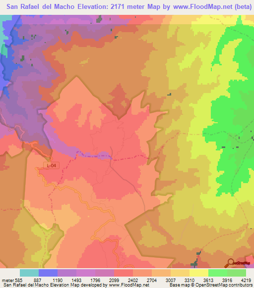 San Rafael del Macho,Venezuela Elevation Map