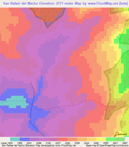 San Rafael del Macho,Venezuela Elevation Map