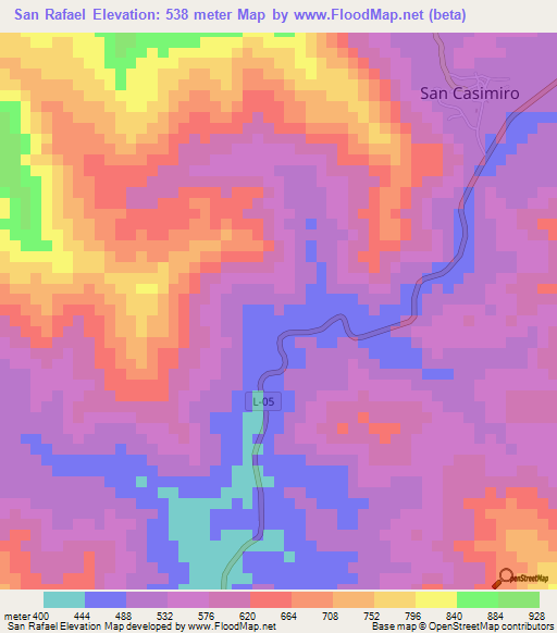San Rafael,Venezuela Elevation Map