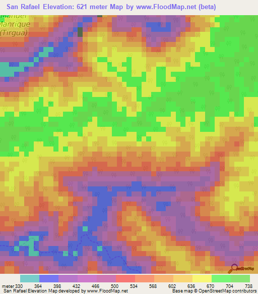 San Rafael,Venezuela Elevation Map