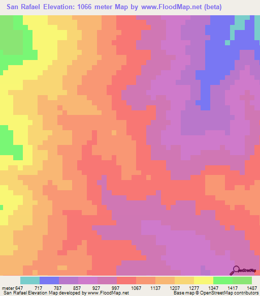 San Rafael,Venezuela Elevation Map