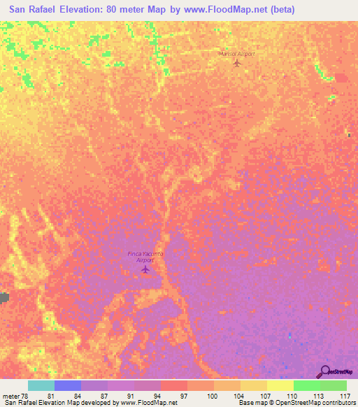 San Rafael,Venezuela Elevation Map