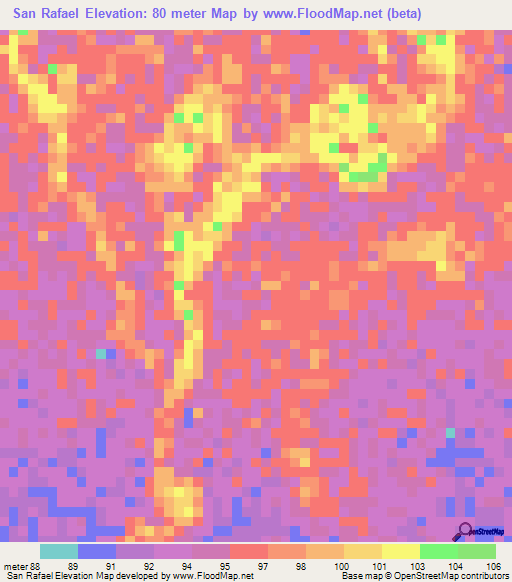 San Rafael,Venezuela Elevation Map