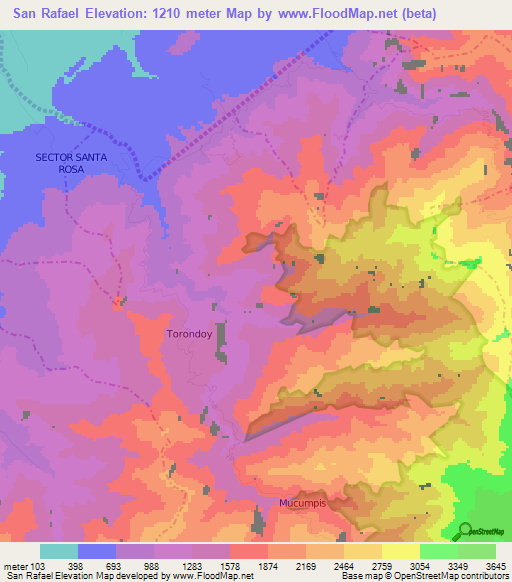 San Rafael,Venezuela Elevation Map