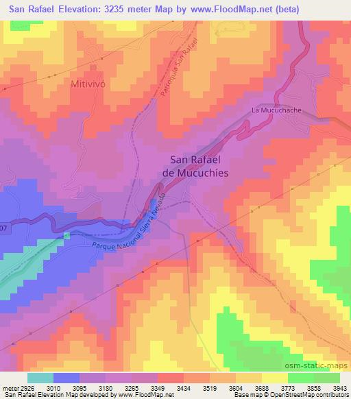 San Rafael,Venezuela Elevation Map
