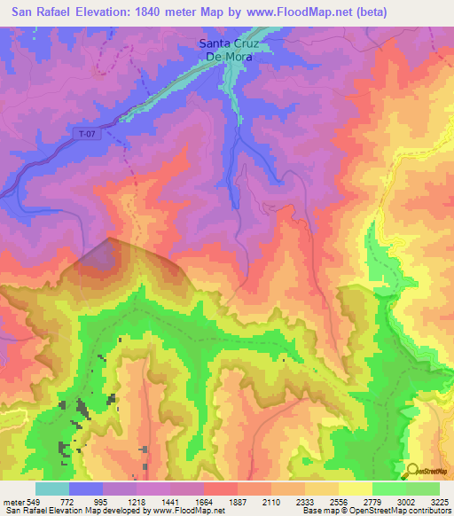 San Rafael,Venezuela Elevation Map