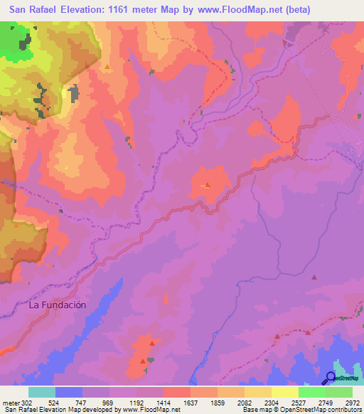 San Rafael,Venezuela Elevation Map