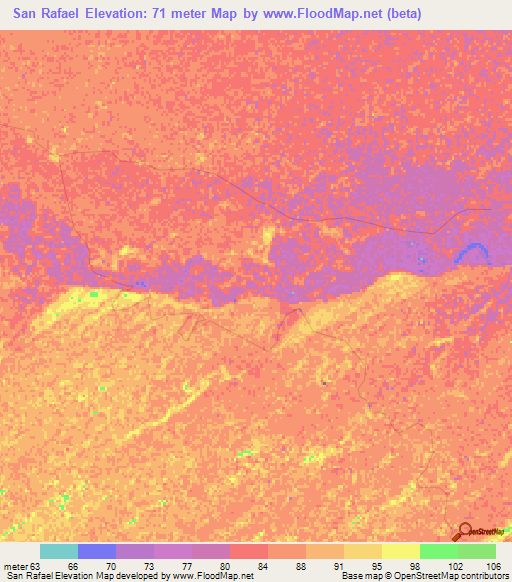 San Rafael,Venezuela Elevation Map