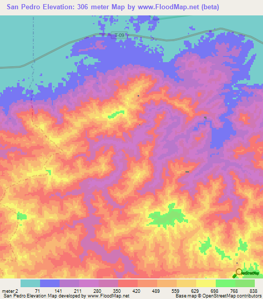 San Pedro,Venezuela Elevation Map