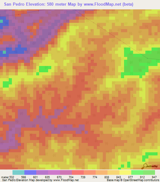 San Pedro,Venezuela Elevation Map