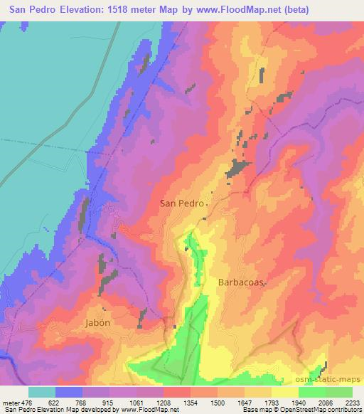 San Pedro,Venezuela Elevation Map