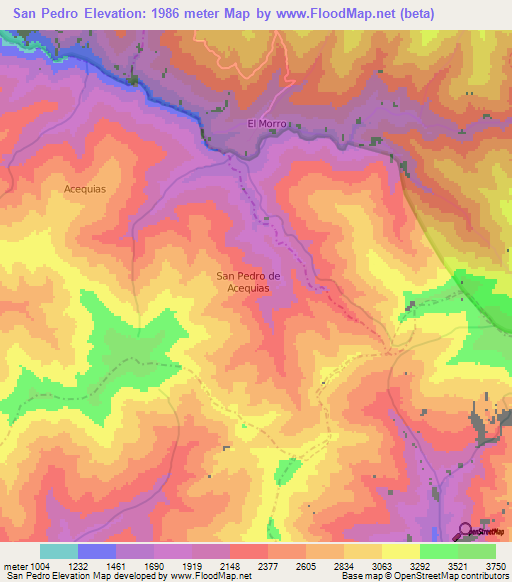 San Pedro,Venezuela Elevation Map