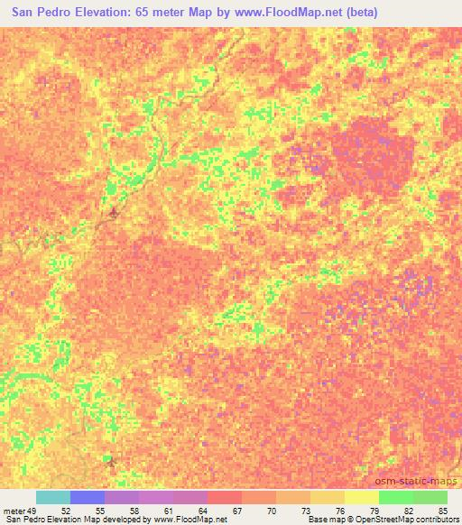 San Pedro,Venezuela Elevation Map