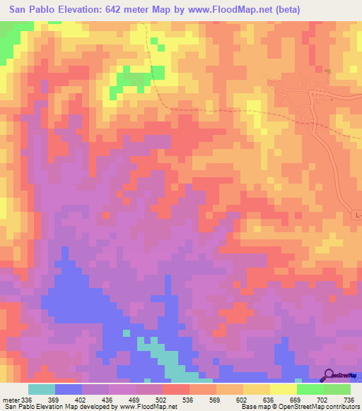 San Pablo,Venezuela Elevation Map