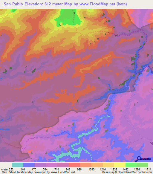San Pablo,Venezuela Elevation Map