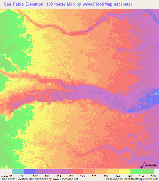 San Pablo,Venezuela Elevation Map