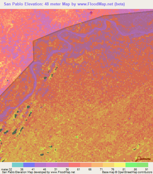 San Pablo,Venezuela Elevation Map
