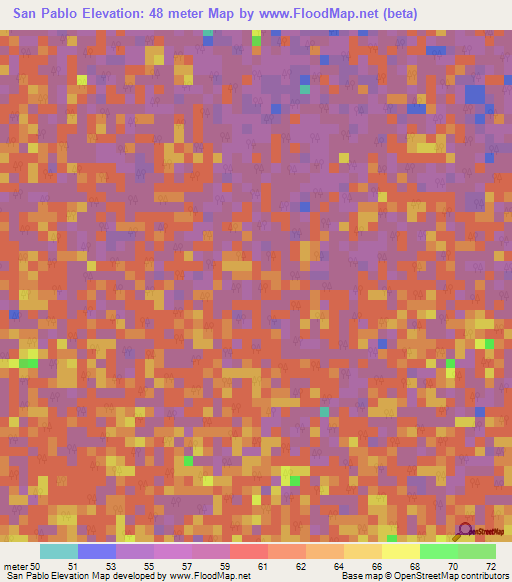 San Pablo,Venezuela Elevation Map