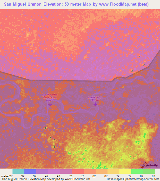San Miguel Uranon,Venezuela Elevation Map
