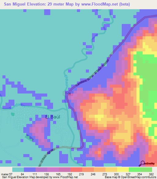 San Miguel,Venezuela Elevation Map