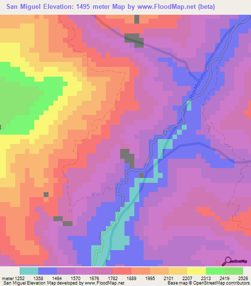San Miguel,Venezuela Elevation Map