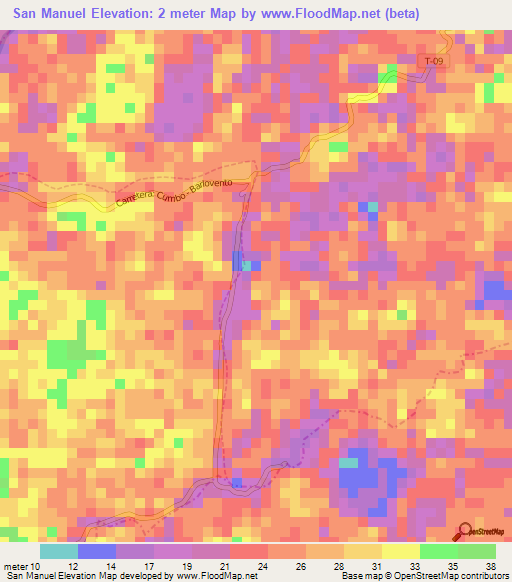 San Manuel,Venezuela Elevation Map
