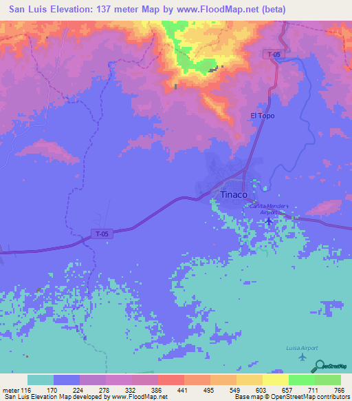 San Luis,Venezuela Elevation Map