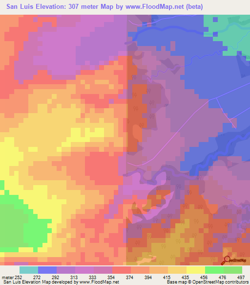 San Luis,Venezuela Elevation Map