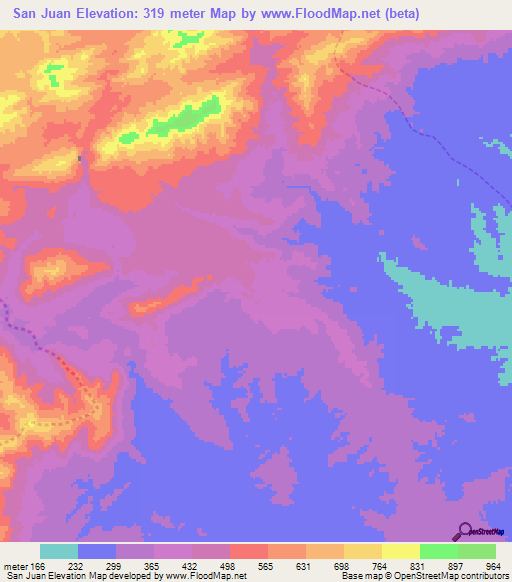 San Juan,Venezuela Elevation Map