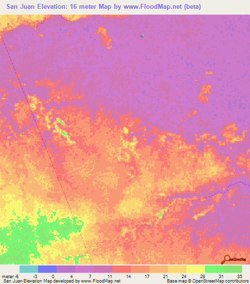 San Juan,Venezuela Elevation Map