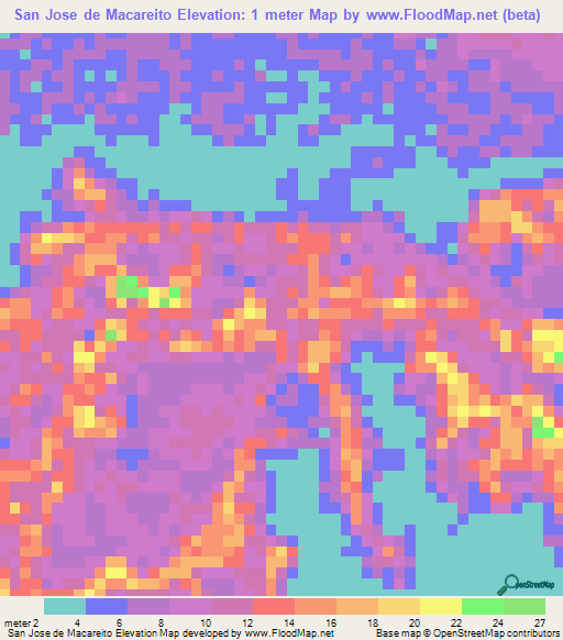 San Jose de Macareito,Venezuela Elevation Map