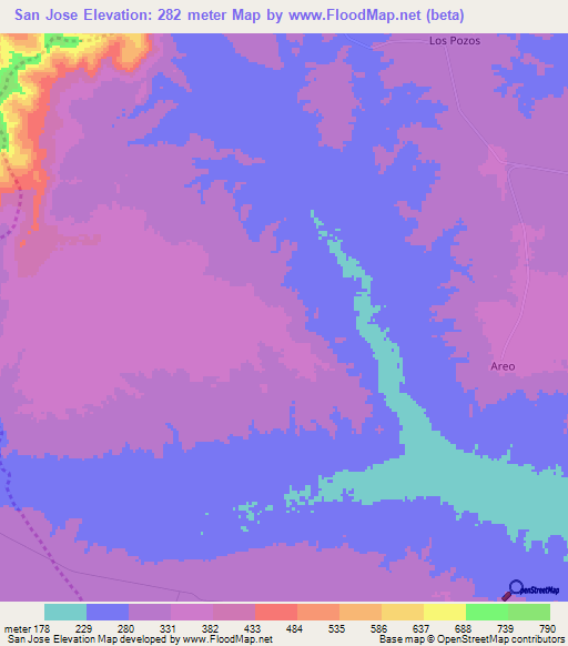 San Jose,Venezuela Elevation Map