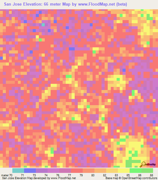 San Jose,Venezuela Elevation Map