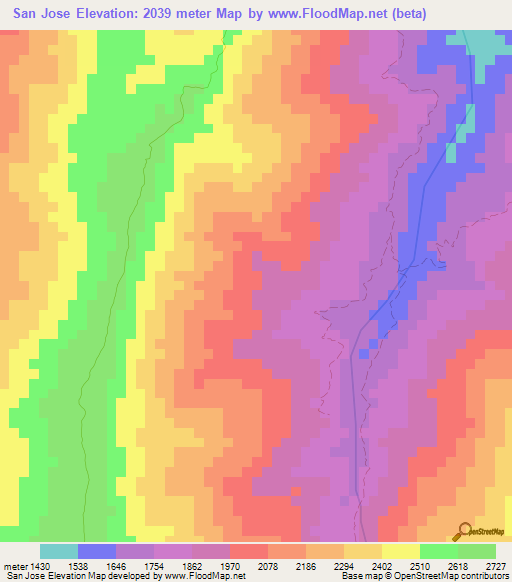 San Jose,Venezuela Elevation Map