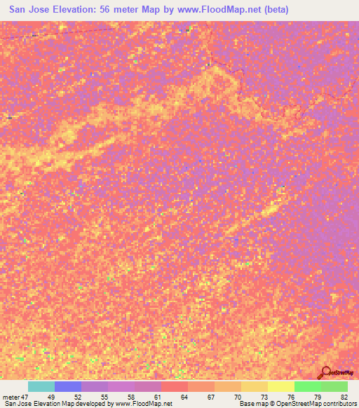 San Jose,Venezuela Elevation Map