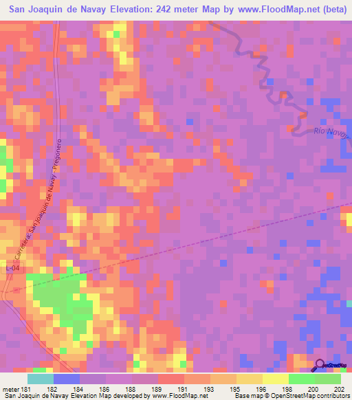 San Joaquin de Navay,Venezuela Elevation Map
