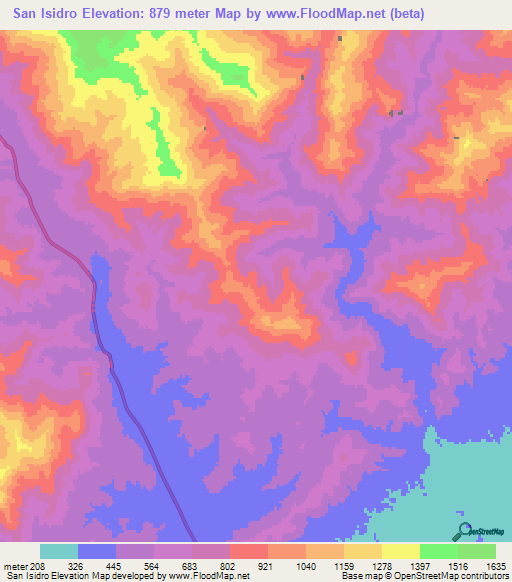 San Isidro,Venezuela Elevation Map