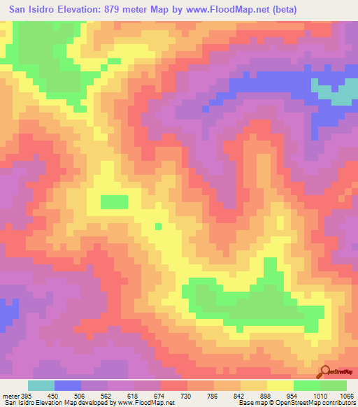 San Isidro,Venezuela Elevation Map