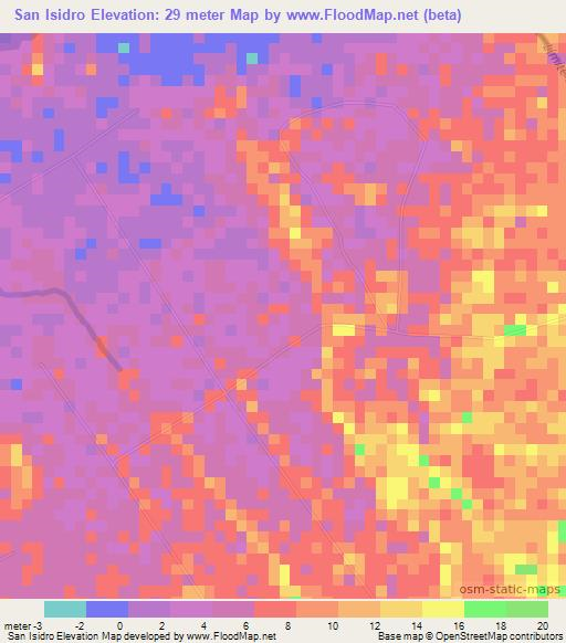 San Isidro,Venezuela Elevation Map
