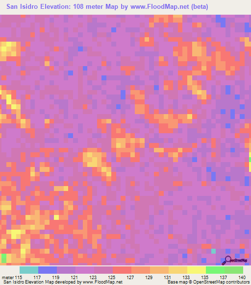 San Isidro,Venezuela Elevation Map
